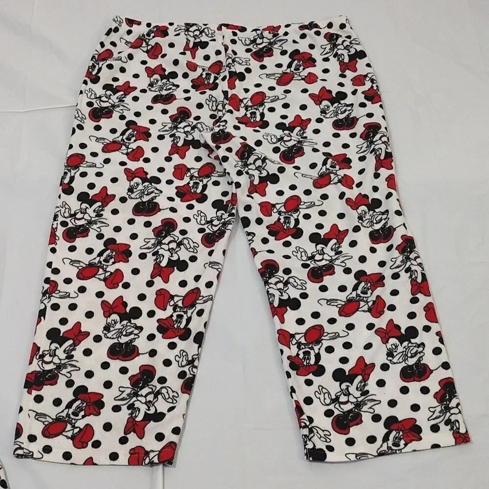 Disney Y2K Minnie Mouse Polka Dots Fleece Long Sleeve PJ Pant‎ Set Plus 2X - Picture 11 of 16